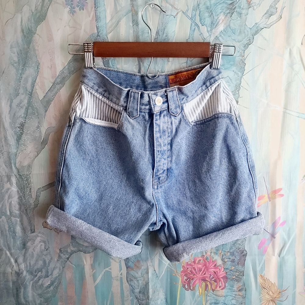 HP Vintage HighRise Denim Shorts LightWash Western - Picture 2 of 15